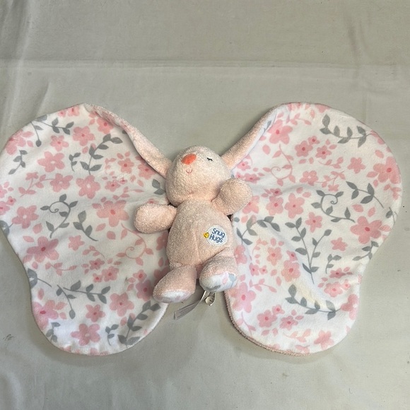 Kids Preferred Pink Floral Bunny security Blanket/stuffie - Picture 1 of 4